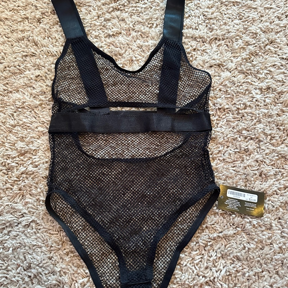 NWT Black Fishnet Bodysuit
